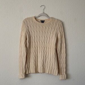 GAP Women's Beige Cable Knit Sweater